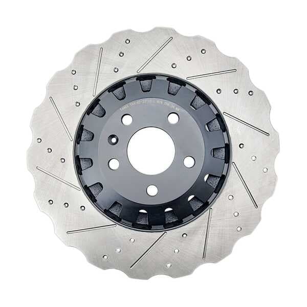 DISCO DE FRENO DELANTERO DIRECCIONADO TMX-82-33158-L - foto real 3